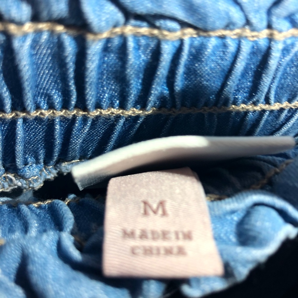 Stylish Elastic Tie Waist Blue Jeans - Picture 4 of 4